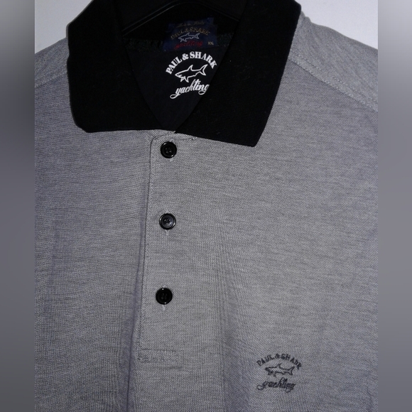 Paul & Shark Yachting Polo Shirt Gray/Black ITALY made Men's Size XXL - Picture 6 of 8